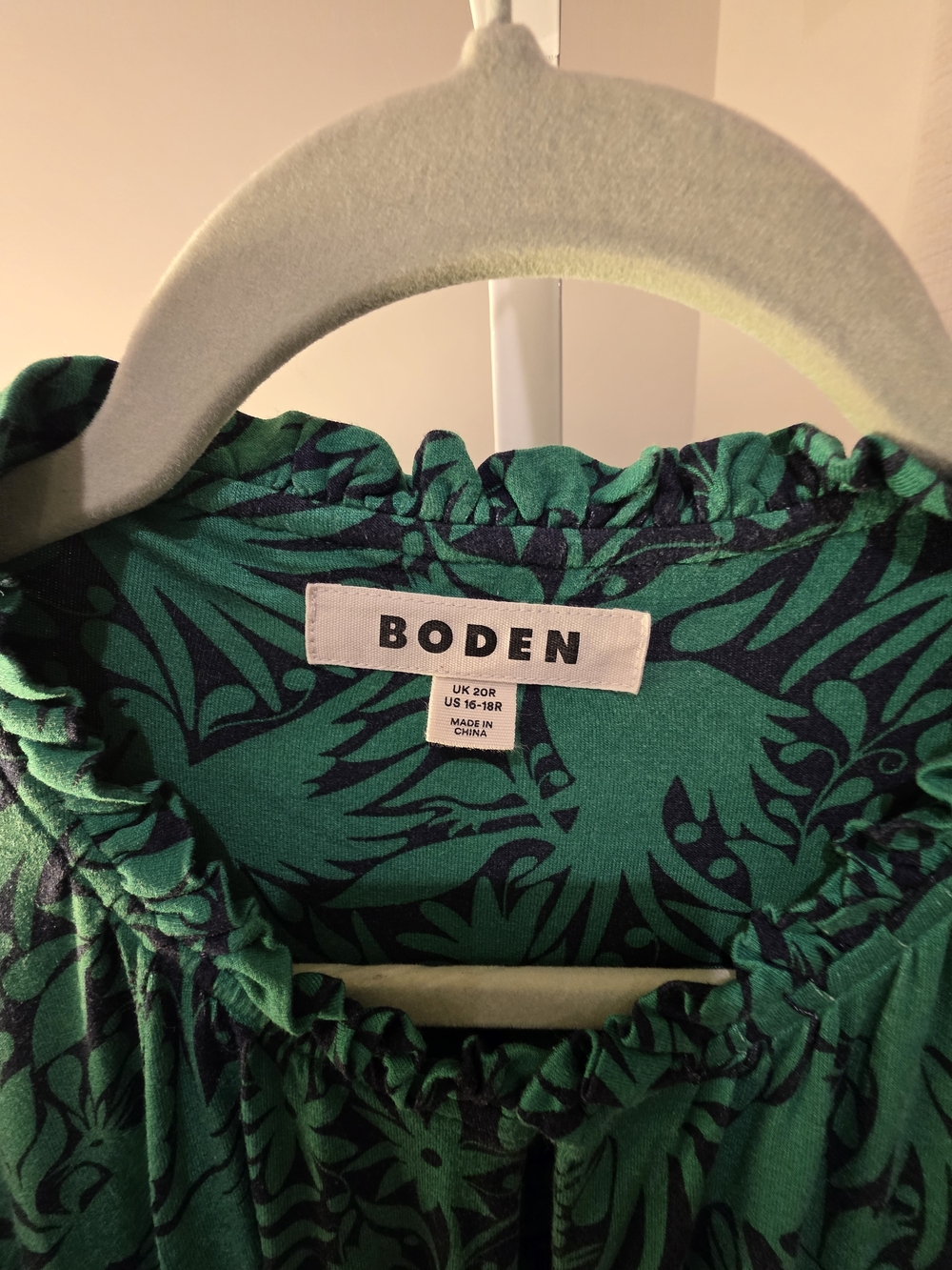 Boden Emerald Green Printed Short-Sleeve Maxi Dress Size 16/18 - Picture 2 of 16